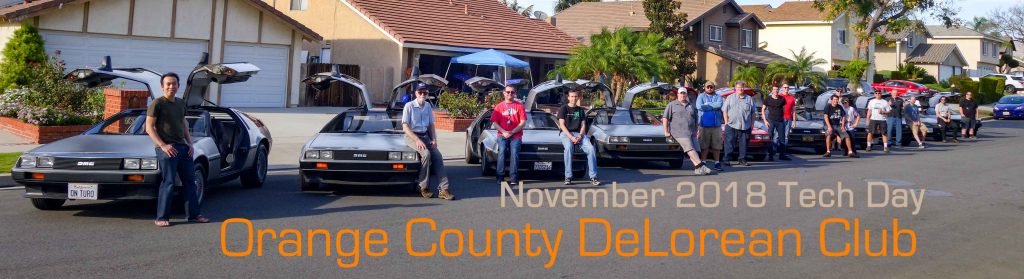 Orange County DeLorean Club November 2018 Tech Day | OCDeLoreans.com